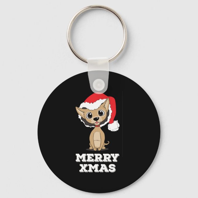 Chaveiro Engraçado produto Chihuahua Natal - perfeito (Frente)