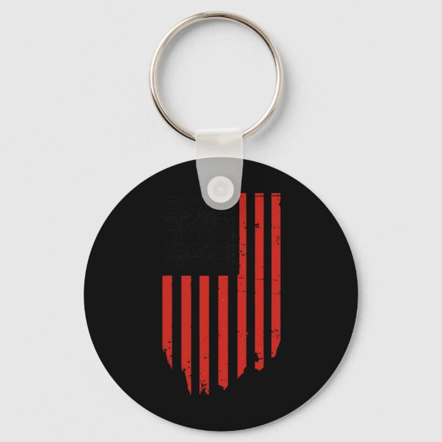 Chaveiro Engraçado Qr Trump Dance Code Vermelho e Branco (Frente)