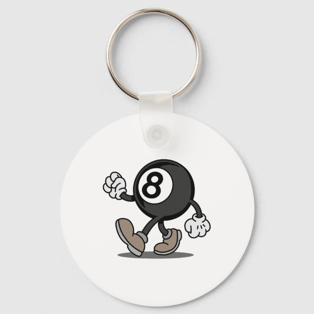 Chaveiro Engraçado Quadrinho Snooker Billiard Player 8-ll (Frente)