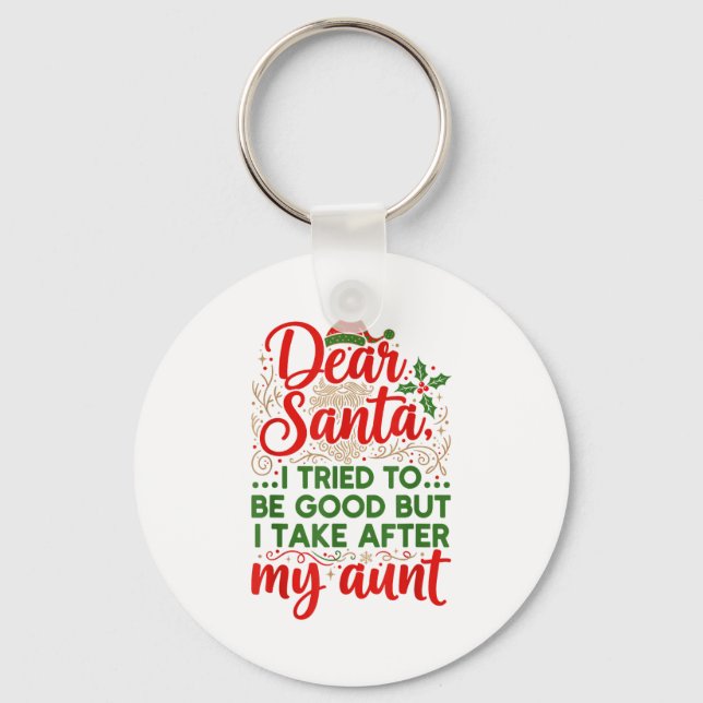 Chaveiro Engraçado Querido Papai Noel Eu Tentei Ser Bom Mas (Frente)