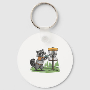 Chaveiro Engraçado Raccoon Disco Golf Art Para Homens Mulhe