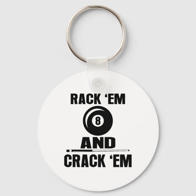 Chaveiro Engraçado Rack Em E Crack Em Billiard Piscina Bill (Frente)