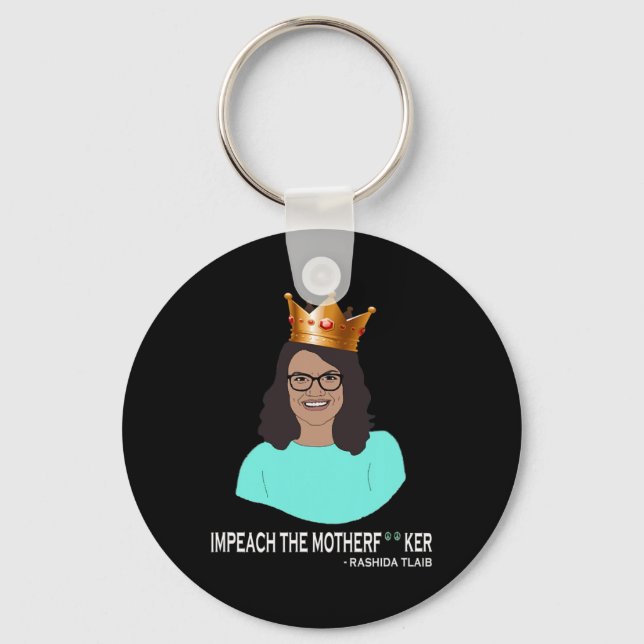 Chaveiro Engraçado Rashida Tlaib - Impeach Trump  (Frente)