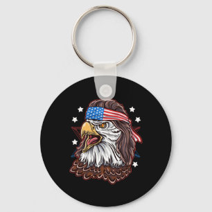 Chaveiro Engraçado Redneck 80s Patriótico Mullet Americano 