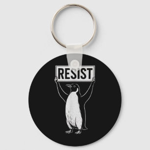 Chaveiro Engraçado Resistir ao Ativismo Pinguim Design Vint