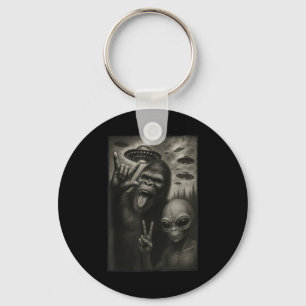 Chaveiro Engraçado Selfie Bigfoot Alienígena Sasquatch Rock