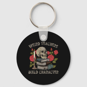 Chaveiro Engraçado Skeleton Book Floral Skull Halloween Pro
