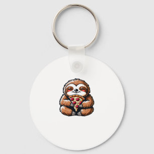 Chaveiro Engraçado Sloth comendo Pizza, Amante de os animai