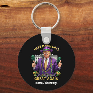 Chaveiro Engraçado Trump "Faça o Mardi Gras Grande Novament