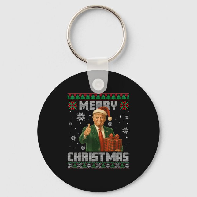 Chaveiro Engraçado Trump Ugly Xmas Doce faz Excelente de Na (Frente)