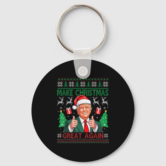 Chaveiro Engraçado Trump Ugly Xmas Doce faz Excelente de Na (Frente)