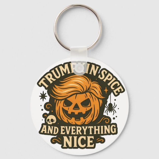 Chaveiro Engraçado "Trumpkin Spice & All Nice" Halloween (Frente)