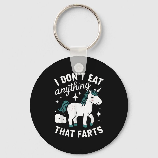 Chaveiro Engraçado Vegan, eu não como nada que faça verdura (Frente)