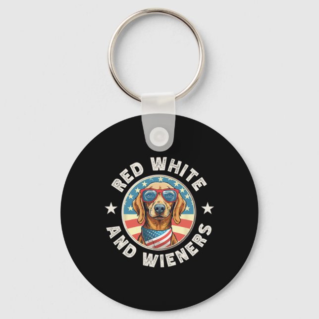 Chaveiro Engraçado, Vermelho Branco E Xenhes, Cão 4 (Frente)