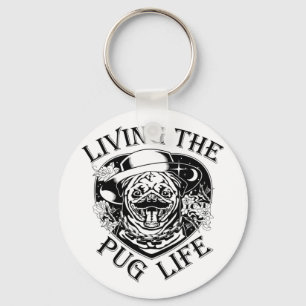 Chaveiro Engraçado Viver A Vintagem Do Pug Life