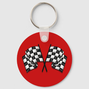 Chaveiro Engrenagem chequered Motorsport de vista de seda