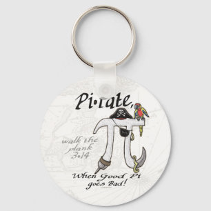 Chaveiro Engrenagem do dia do Pi do pirata