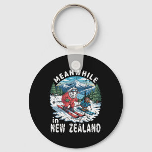 Chaveiro Enquanto Isso Na Nova Zelândia Kiwi Ovelhas Esquia