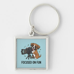 Chaveiro Entusiasta de Fotografia de Cachorrinho Boxer Gent