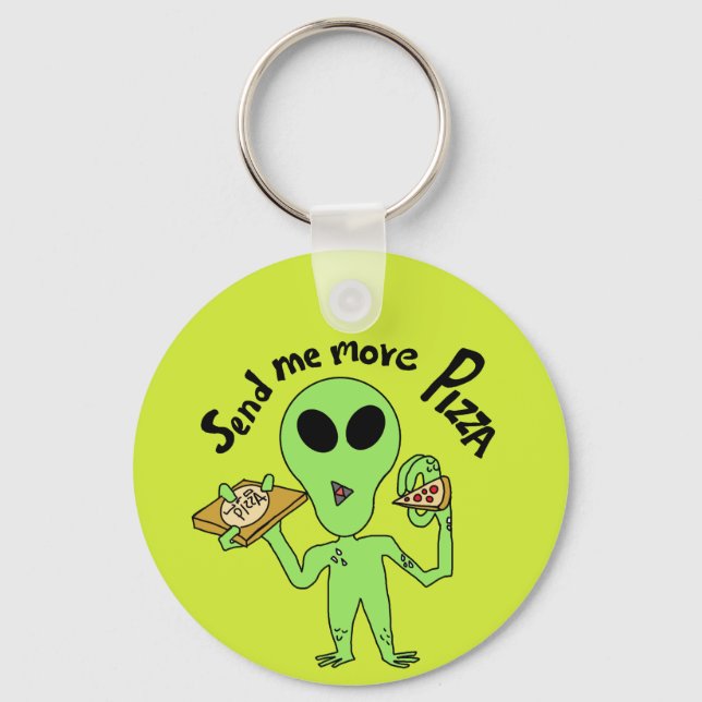 Chaveiro envie-me mais pizza ufo (Frente)