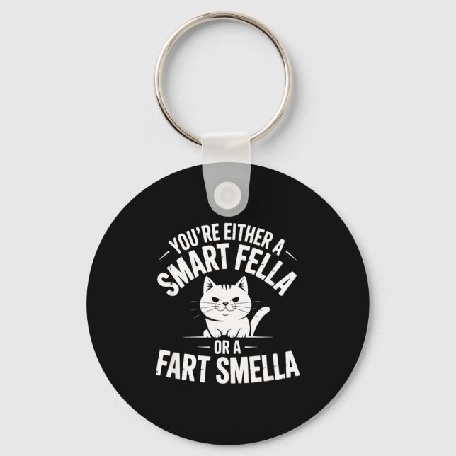 Chaveiro Epic Smella Cat Smart Fart Humor Spoonerism Fella (Frente)