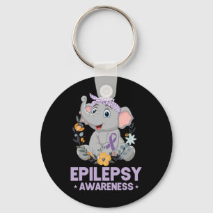 Chaveiro Epilepsia Engraçada Sensibilização Elefante Flor F
