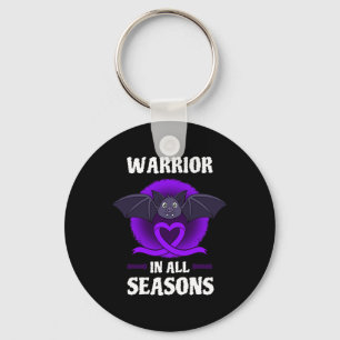 Chaveiro Epilepsia Roxa Sensibilização Ribbon Warrior Bat H