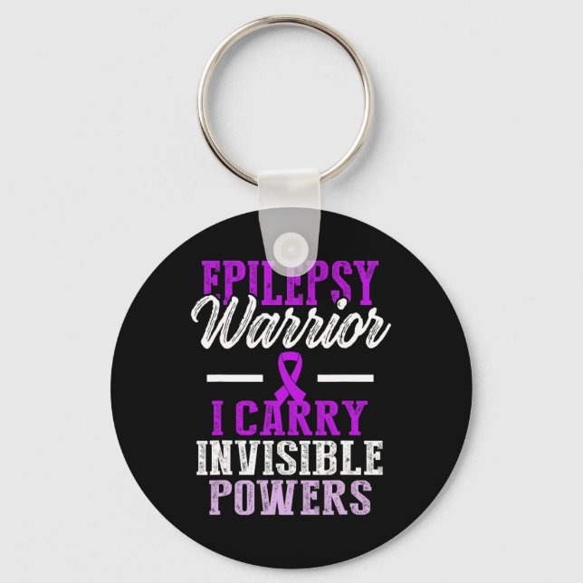 Chaveiro Epilepsy Awareness Epileptic Warrior Survivor 11  (Frente)