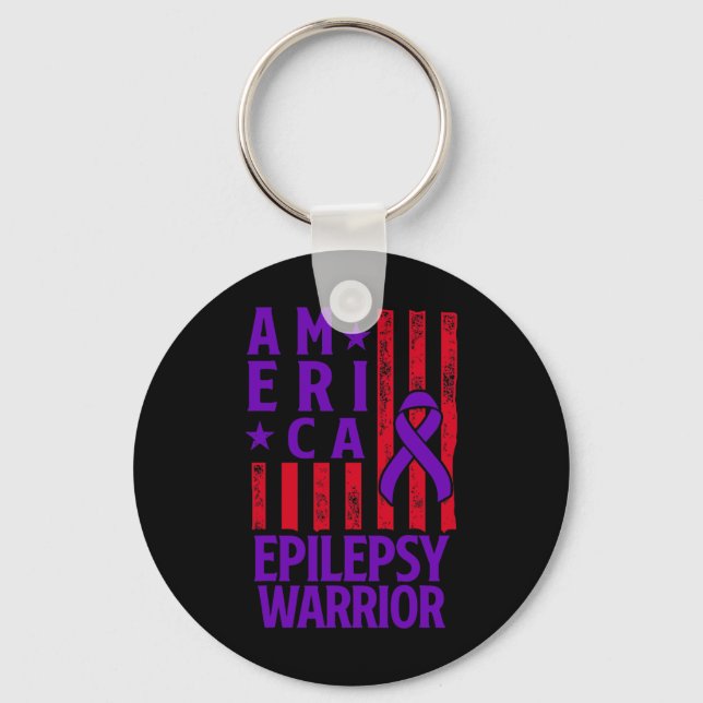 Chaveiro Epilepsy Awareness Epileptic Warrior Survivor 28  (Frente)