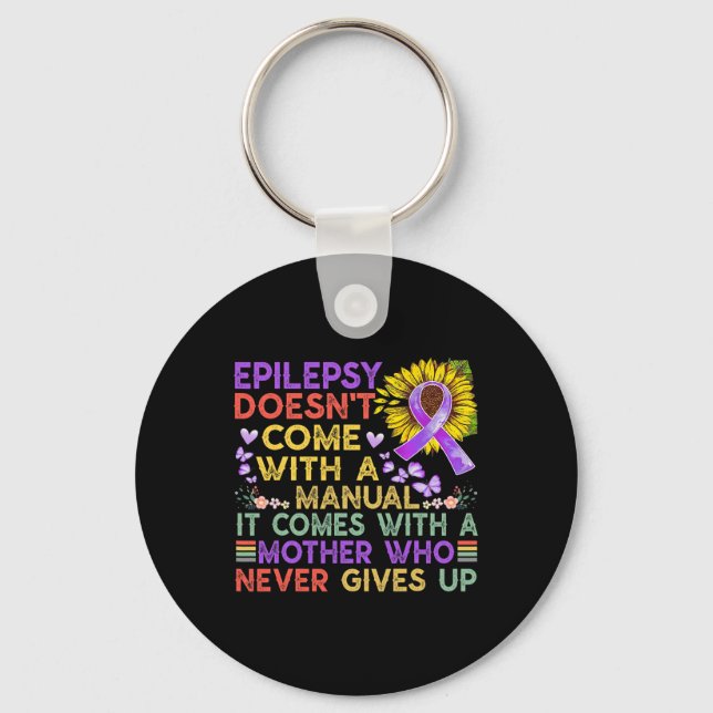 Chaveiro Epilepsy Awareness Sunflower Warrior Purple Vintag (Frente)