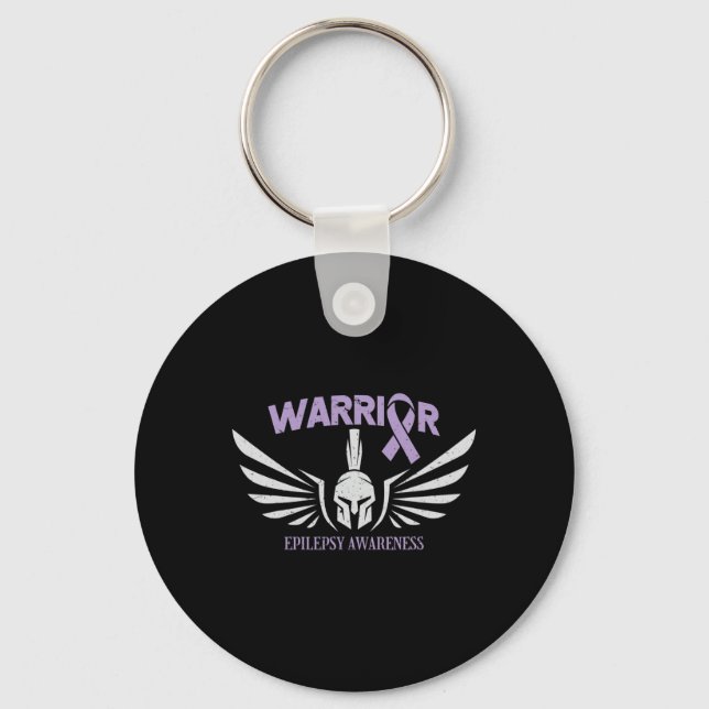 Chaveiro Epilepsy Awareness Warrior Ribbon  (Frente)