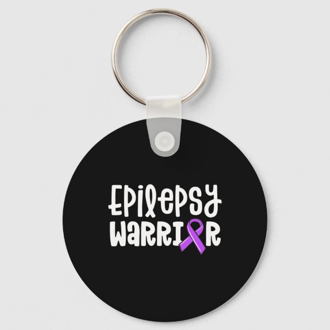 Chaveiro Epilepsy Warrior Kids Purple Ribbon Awarness (Frente)