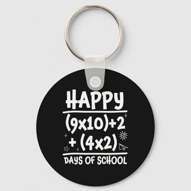 Chaveiro Equação de matemática escolar de 100 dias felizes  (Frente)
