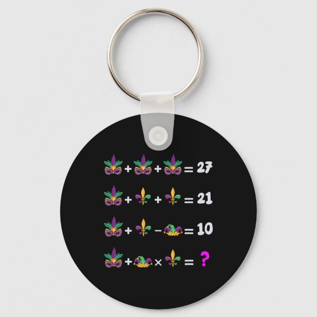 Chaveiro Equação Matemática do Mardi Gras para Alunos Profe (Frente)