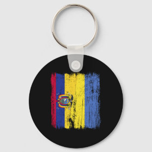 Chaveiro Equador Ucrânia Meia Bandeira Equatoriana Ucranian