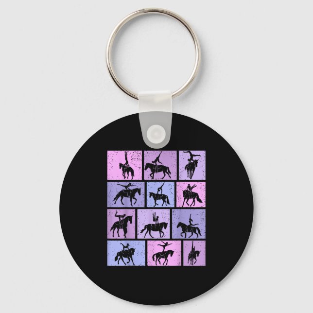 Chaveiro Equestrian Vaulting Horse Vaulter Girls Womens  (Frente)