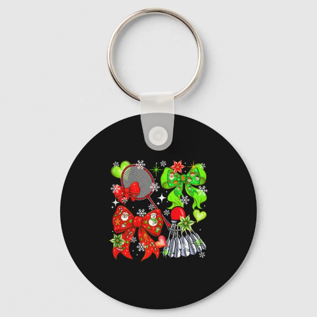 Chaveiro Equipamento de Badminton Natal Jogador Equipe Colo (Frente)