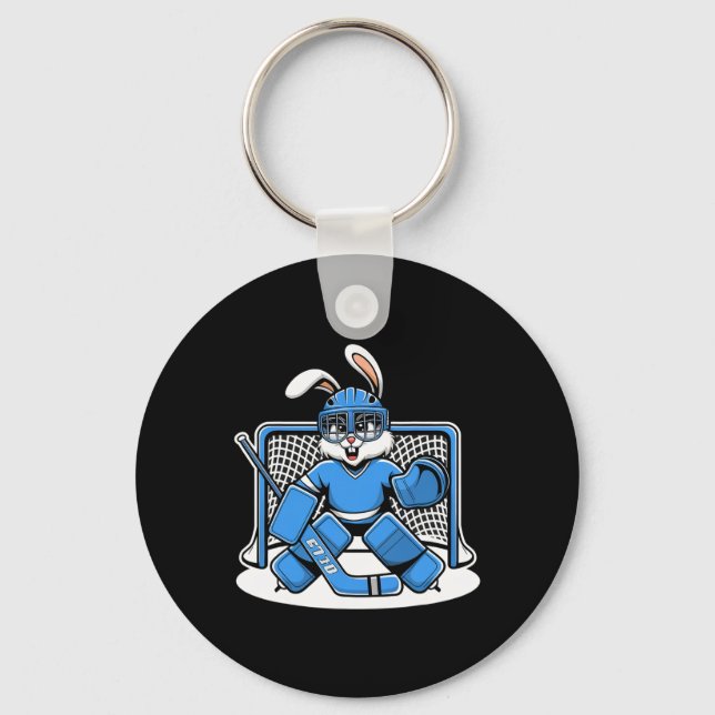 Chaveiro Equipamento de goleiro de hóquei Bunny Azul Almofa (Frente)