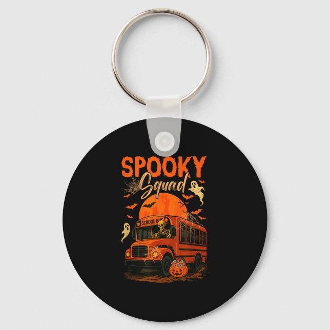 Chaveiro Equipe assustadora de halloween esqueleto dirigind (Frente)