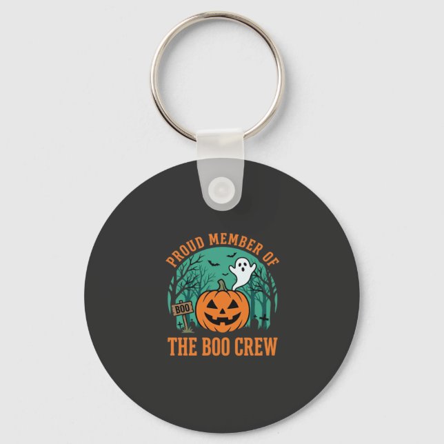 Chaveiro Equipe Boo Design de Abóbora de Fantasma de Hallow (Frente)