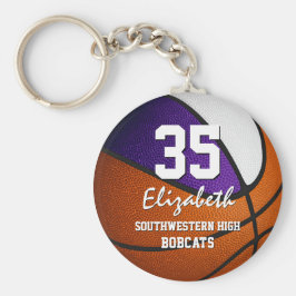 Chaveiro Equipe branca roxa coloração basquetebol feminino
