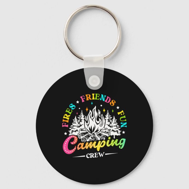 Chaveiro Equipe de Acampamento Ateia Amigos Diversão Vibraç (Frente)