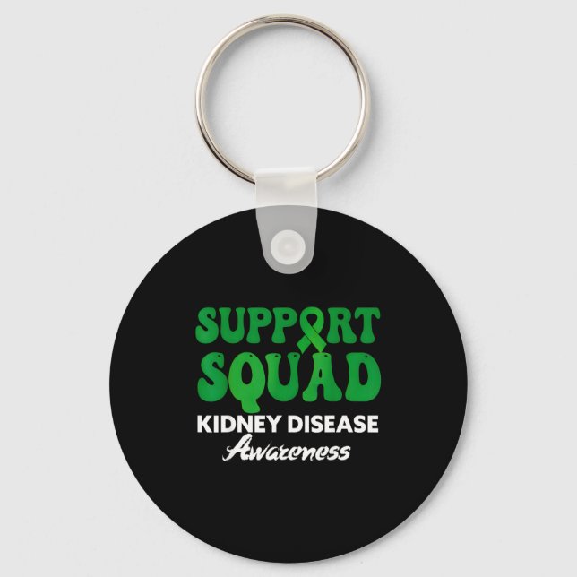 Chaveiro Equipe de apoio conscientização doença renal verde (Frente)