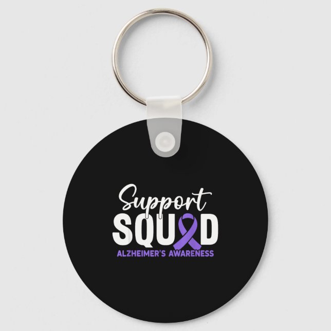 Chaveiro Equipe de apoio laço roxo conscientização alzheime (Frente)