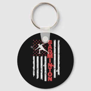 Chaveiro Equipe de Badminton Bandeira Americana EUA Badmint