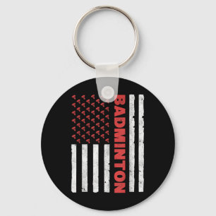 Chaveiro Equipe de Badminton Bandeira Americana EUA Badmint