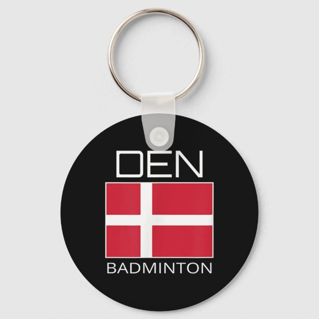 Chaveiro Equipe de Badminton da Dinamarca Atleta Dinamarquê (Frente)