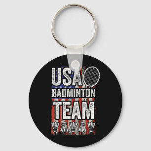 Chaveiro Equipe de Badminton dos EUA Bandeira Americana Bad