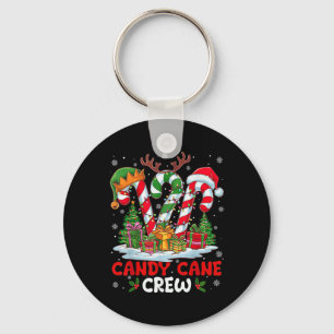 Chaveiro Equipe de Bastão de Doce de Natal Preto Gola Redon