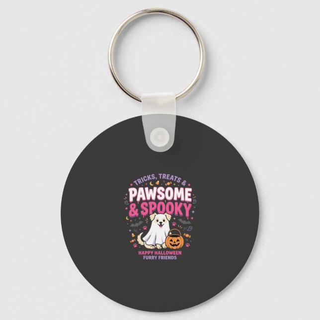 Chaveiro Equipe de Boo de Halloween de Cachorro (2) (Frente)